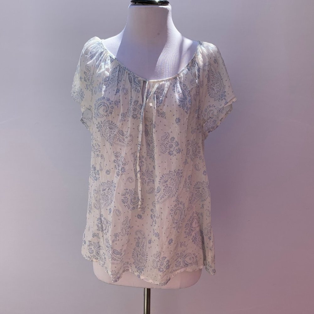 Old Navy Paisley Peasant Top Size L